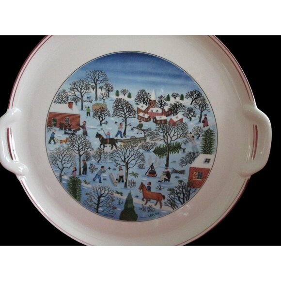 Villeroy & Boch Naif Christmas 12" Cake Plate Dessert Serving Platter 12" - Picture 2 of 3